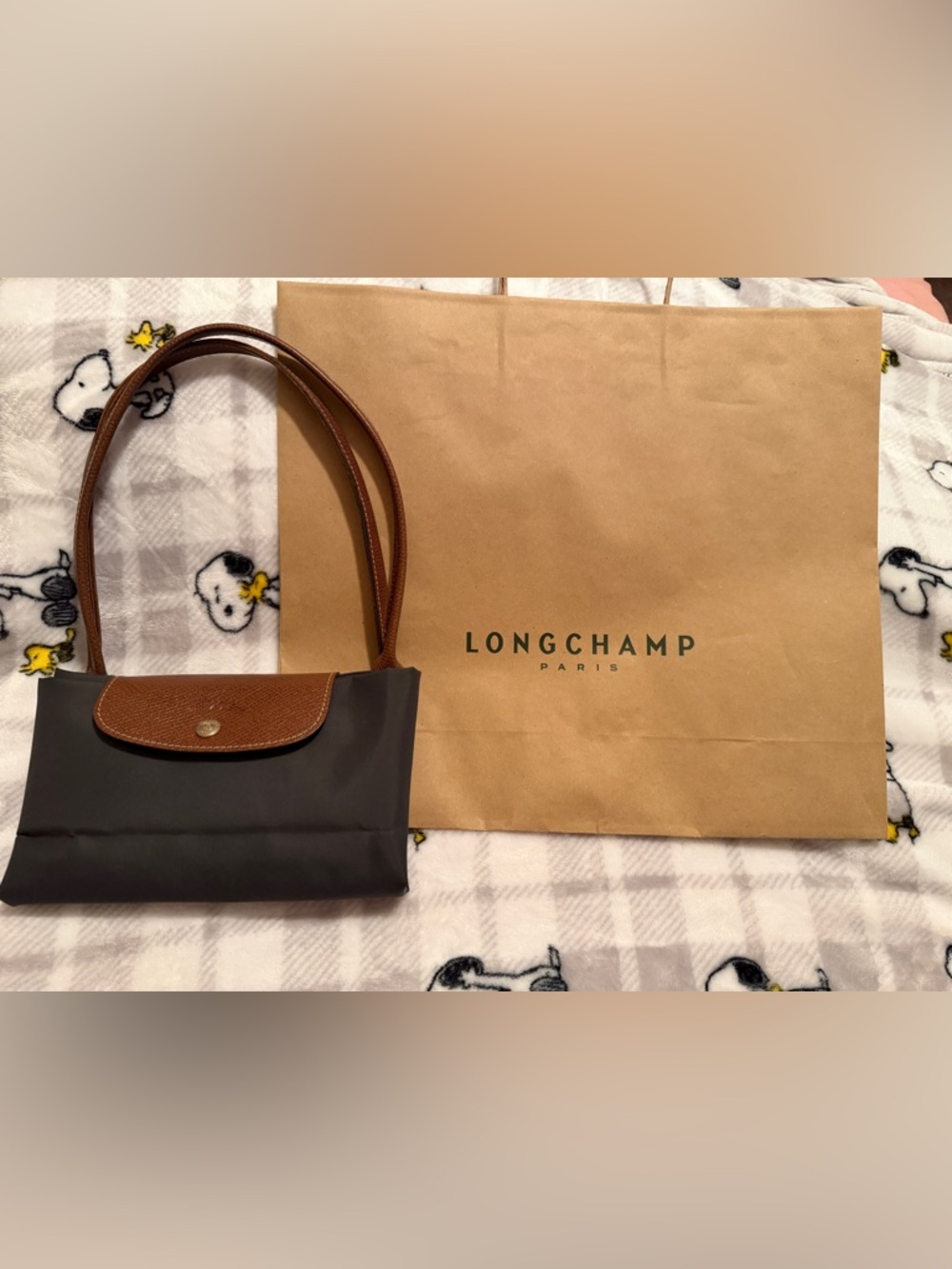 Longchamp Le Pliage Medium Nylon Tote – Brown Leather Trim - Picture 2 of 14